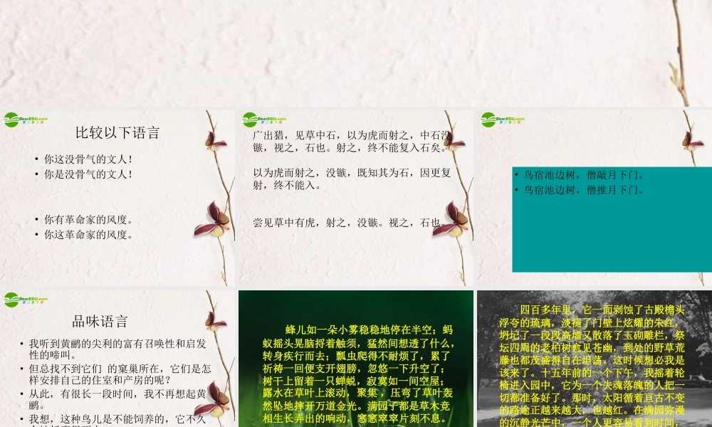 高中语文(咬文嚼字)课件 新人教版必修5 课件