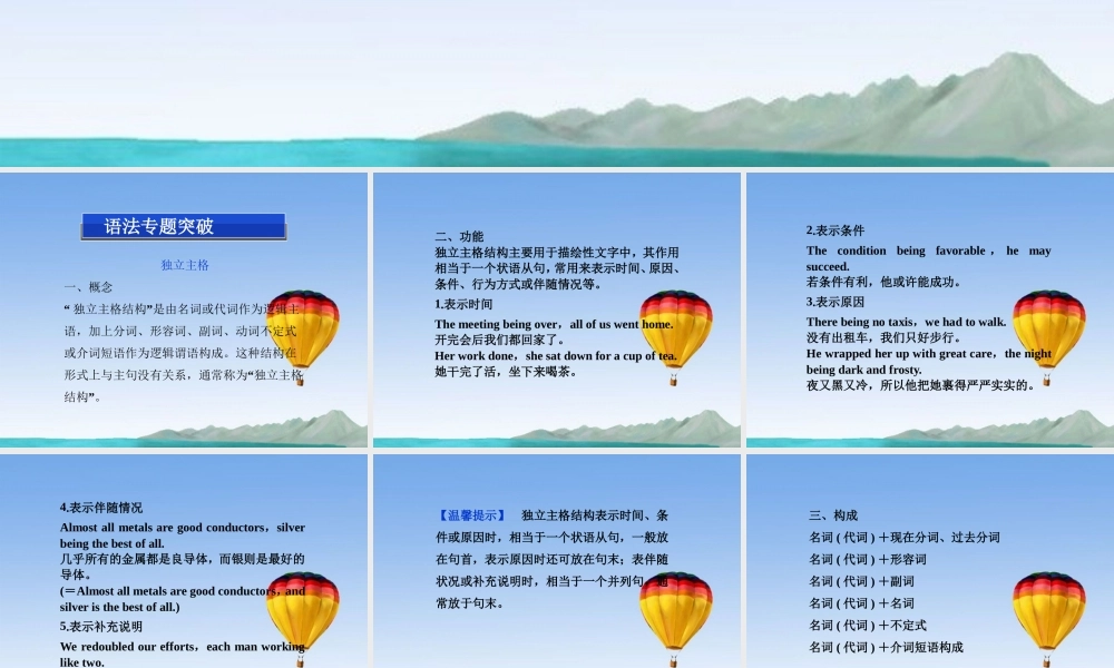 高中英语 Unit5 Section Ⅳ Grammar & Writing精品课件 新人教版选修10 课件