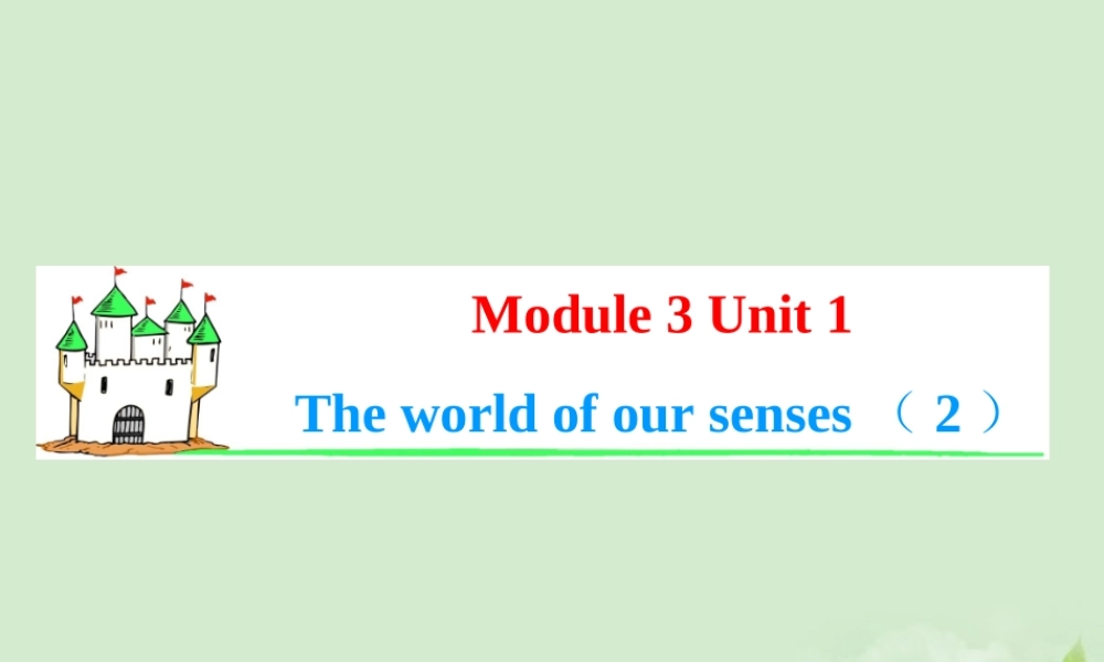 高考英语一轮复习 Module3 Unit 1 The world of our senses(2)课件 牛津译林版(湖南专用) 课件