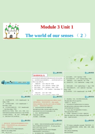 高考英语一轮复习 Module3 Unit 1 The world of our senses(2)课件 牛津译林版(湖南专用) 课件