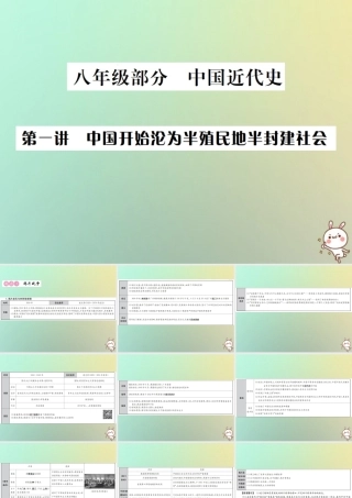 秋中考历史总复习突破 第一讲 中国开始沦为半殖民地半封建社会课件
