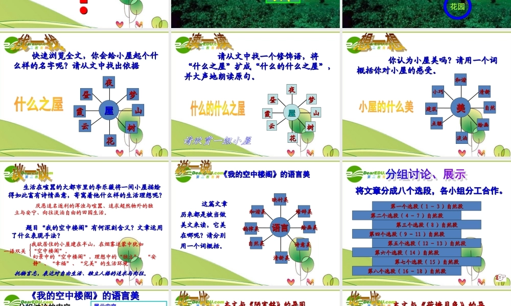 高中语文 第二单元第6课我的空中楼阁课件 人教版 课件