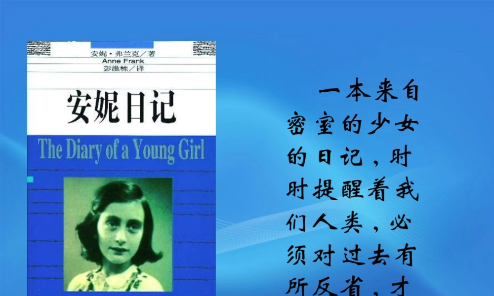 高中语文 安妮日记精品课件 苏教版必修2 课件