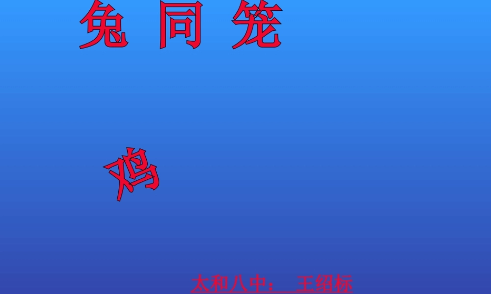 鸡兔同笼五(上)