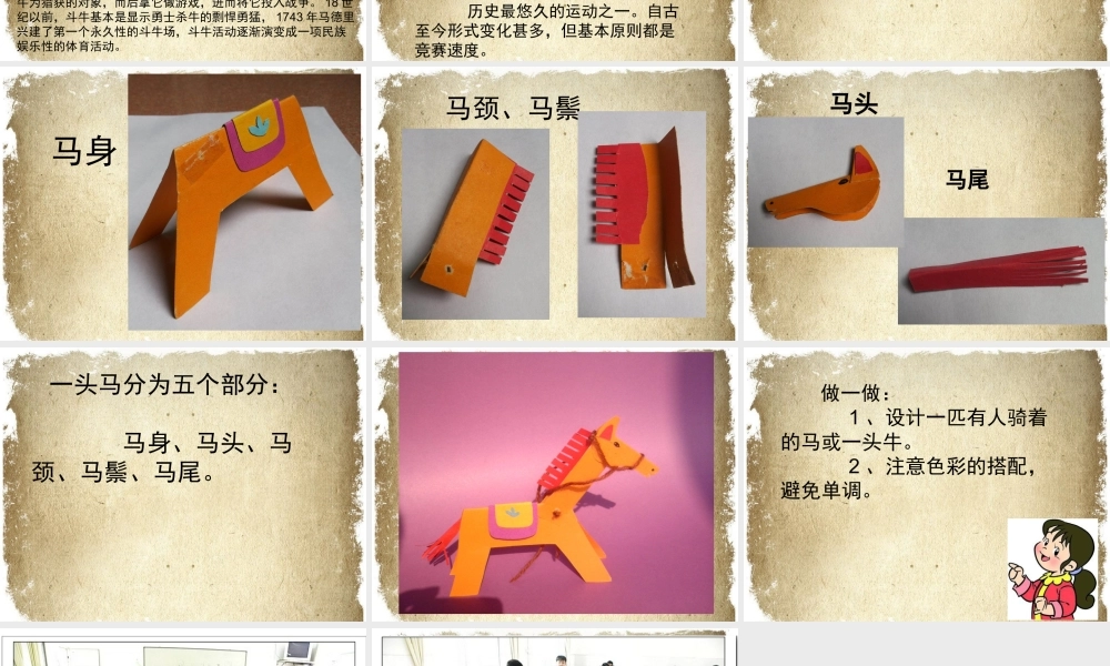 《斗牛赛马真热闹》课件