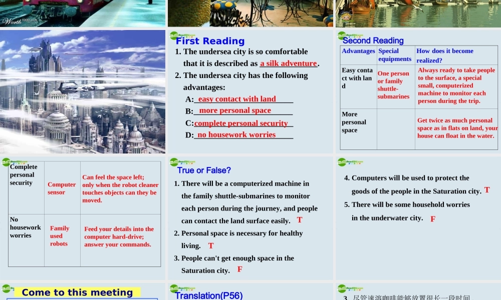 高中英语 unit 3 Life in the future  Workbook课件 新人教版必修5 课件