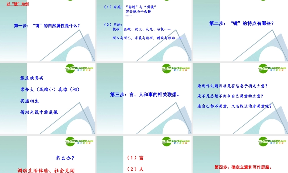 高中语文作文辅导 命题作文(镜)讲评课件 新人教版 课件