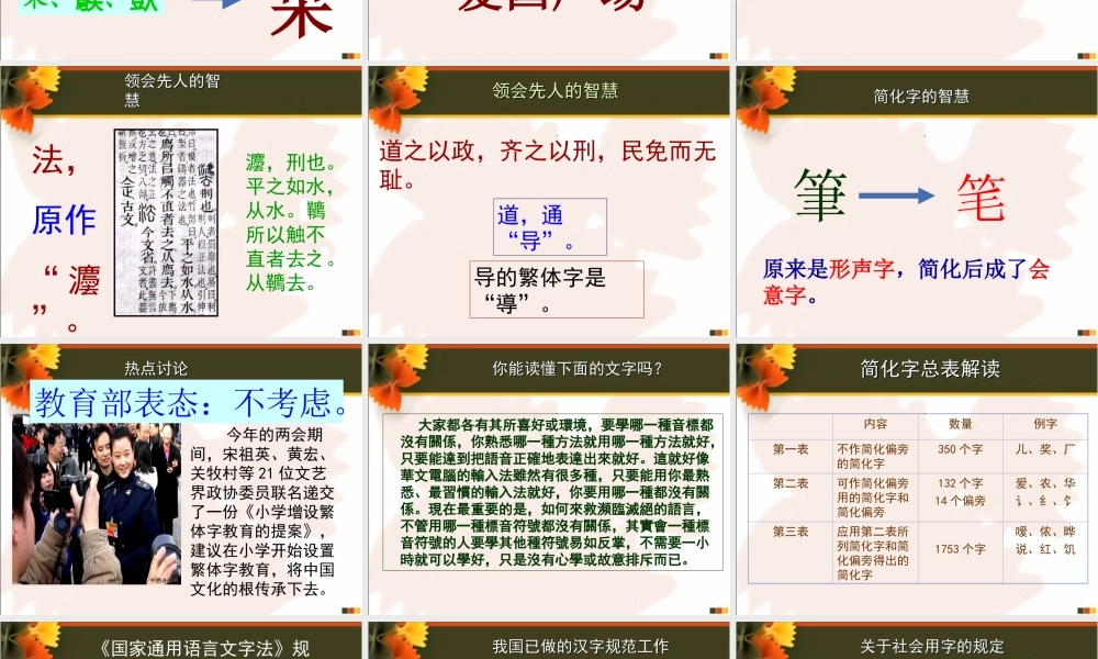 高中语文 汉字的规范与简化课件  人教版选修(方块的奥妙) 课件