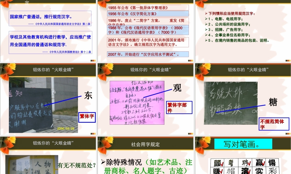 高中语文 汉字的规范与简化课件  人教版选修(方块的奥妙) 课件