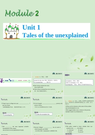 高考英语总复习第一轮 Module2 Unit 1 Tales of the unexplained课件(江苏专版) 课件