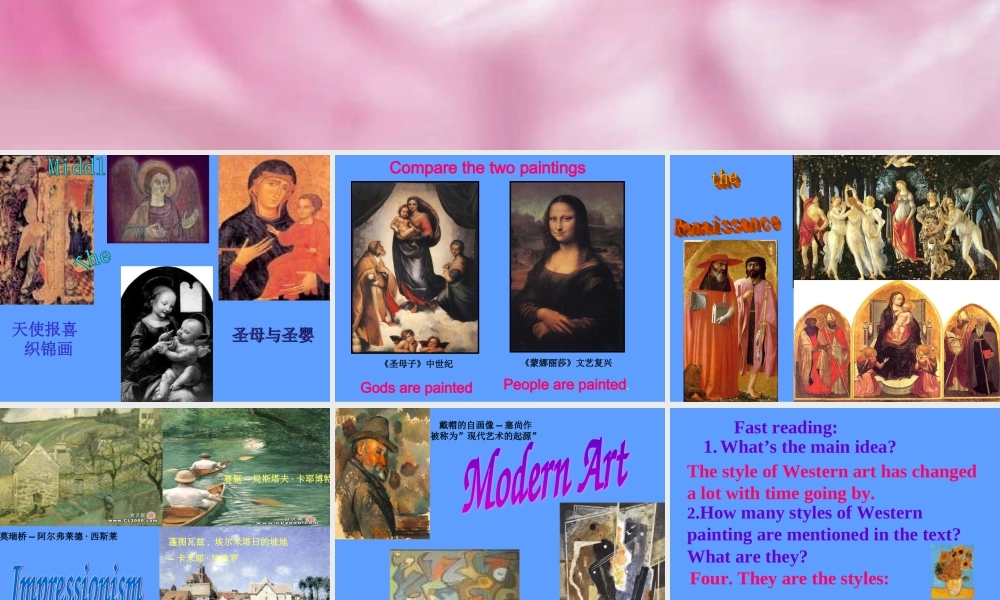 高中英语Unit1 Art-Reading课件 新课标 人教版 必修6 课件