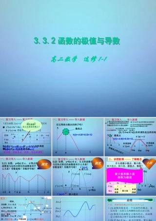 高中数学 3.3.2函数的极值与导数课件 新人教A版选修1 1 课件