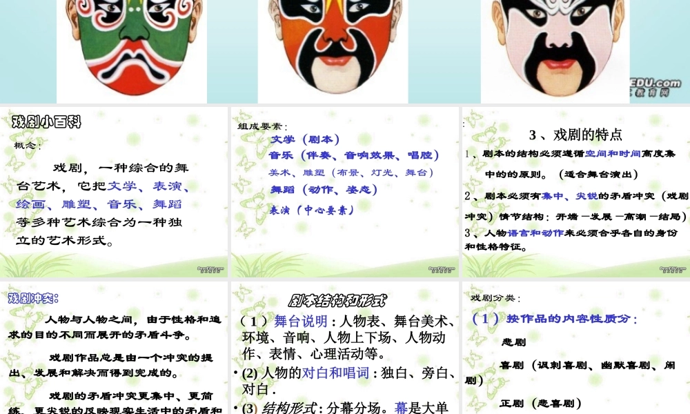 高一语文戏剧小百科课件 人教版 课件