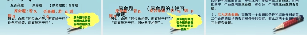 高中数学(命题及其关系)课件5 新人教A版选修2-1 课件