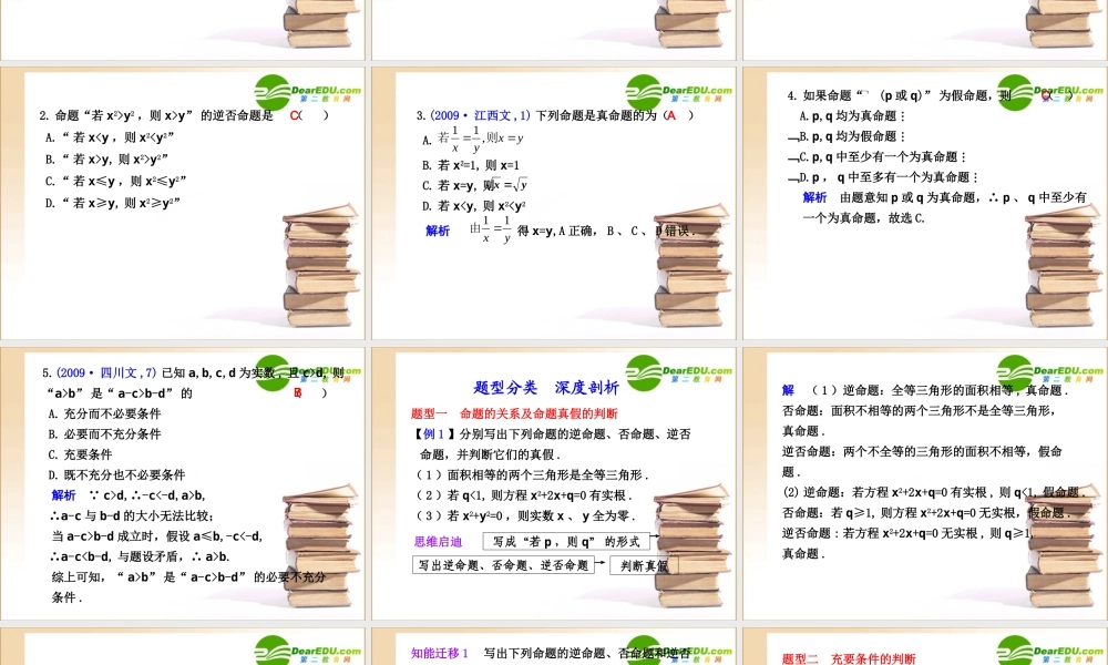 高三数学1.2 简易逻辑及充要条件课件