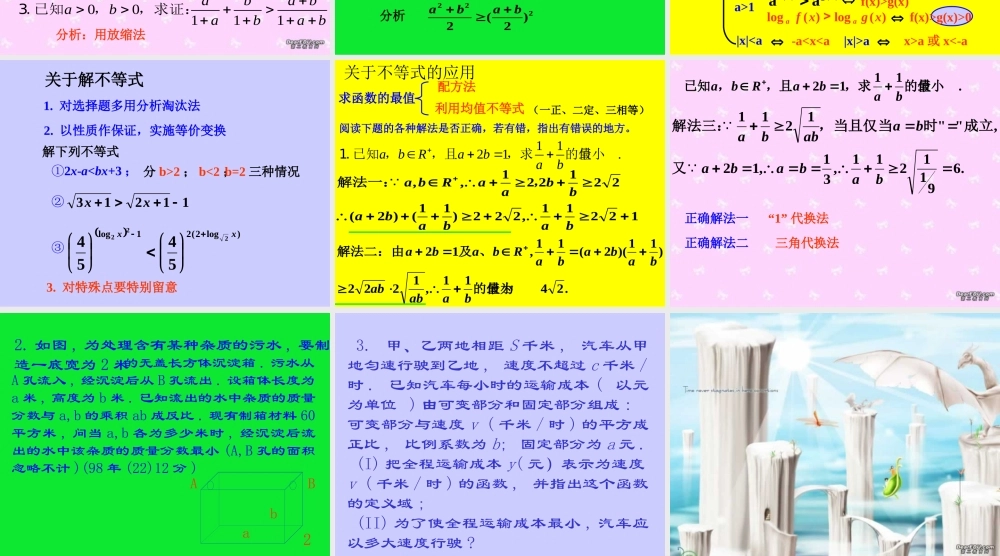 高二数学复习课件不等式 新课标 人教版 课件