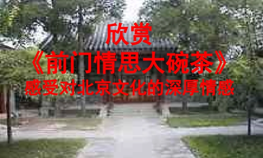 高一语文胡同文化 人教版 课件