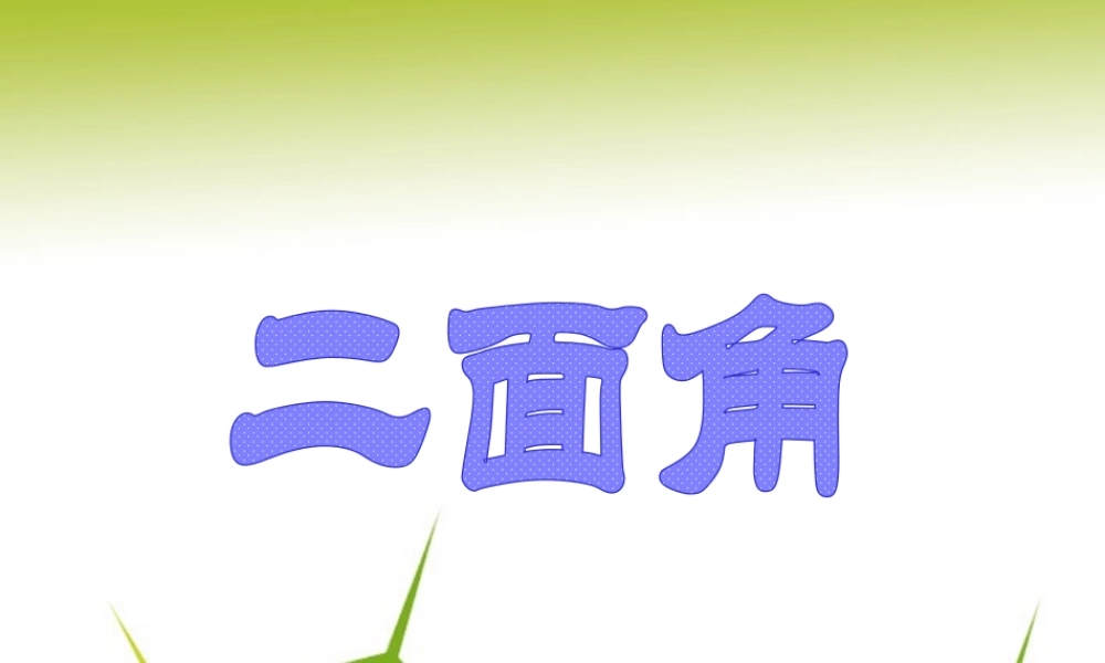 高二数学 二面角课件