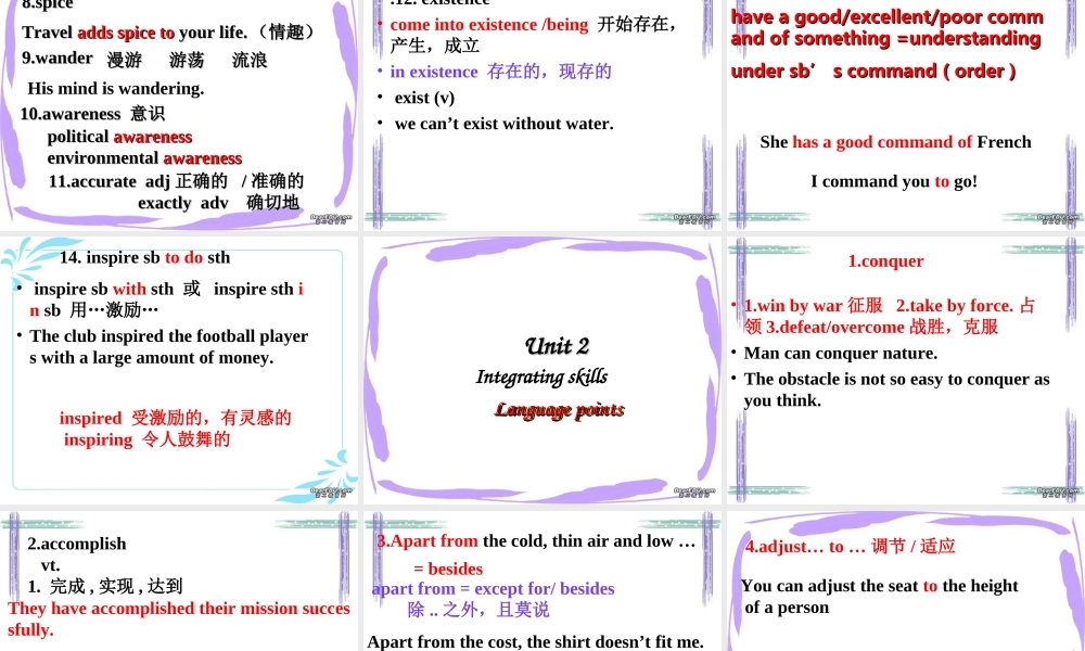 高三英语复习Unit2课件