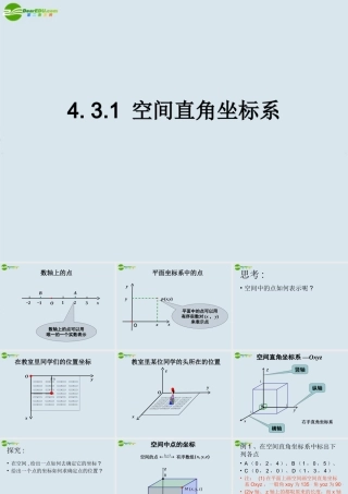 高中数学 空间直角坐标系课件 新人教A版必修2 课件
