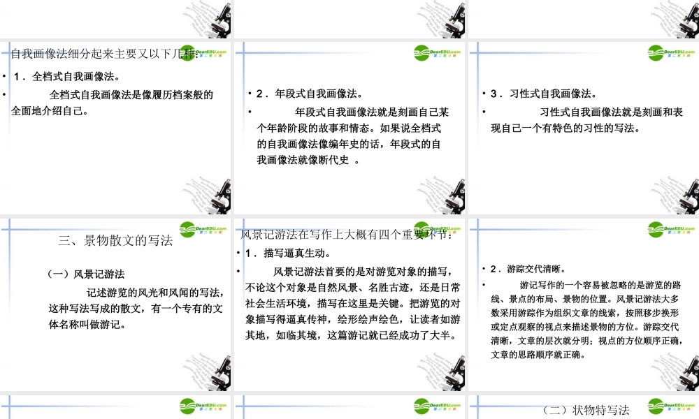 高考语文 散文的写法作文复习课件 新人教版 课件