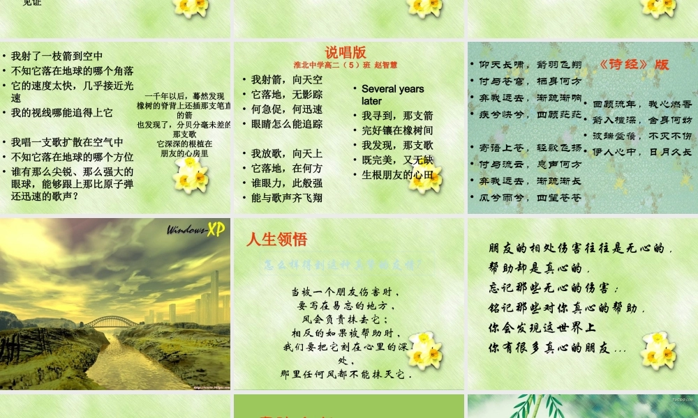 高中语文 第二专题 此情可待成追忆 箭与歌精品课件 苏教版必修5 课件