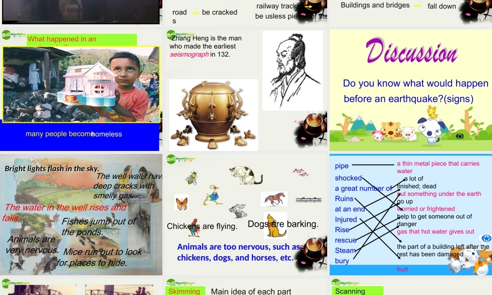 高中英语 Unit4 (Earthquakes)课件16 新人教版必修1 课件