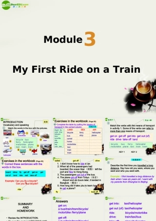 高中英语 Module3(My First Ride on a Train)课件1 外研版必修1 课件