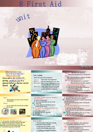 高二英语Unit8 First Aid reading 人教版 课件