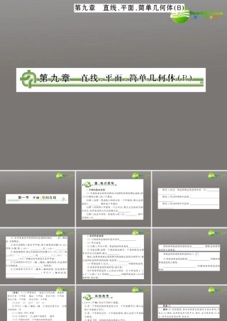 高考数学复习 第九章 第一节直线、平面、简单几何体(B)精品课件
