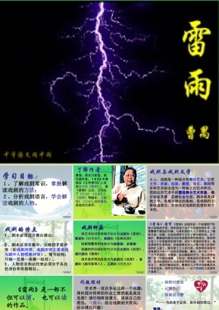 苏教版高一语文雷雨 曹禺课件
