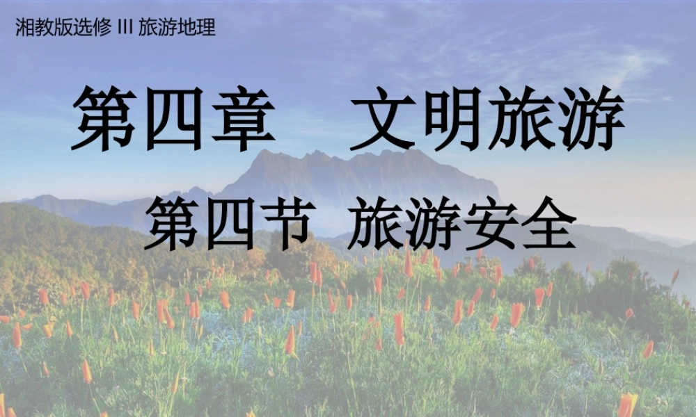 第四节旅游安全