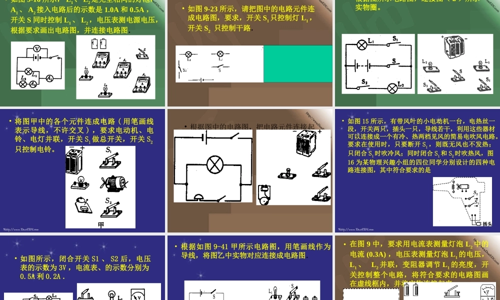 期中复习专题 电路连接 人教版 试题