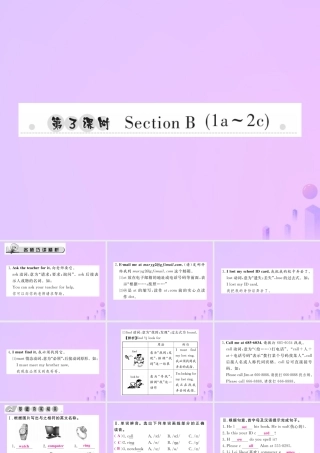 秋七年级英语上册 Unit 3 Is this your pencil(第3课时)Section B(1a 2c)习题课件 (新版)人教新目标版 课件