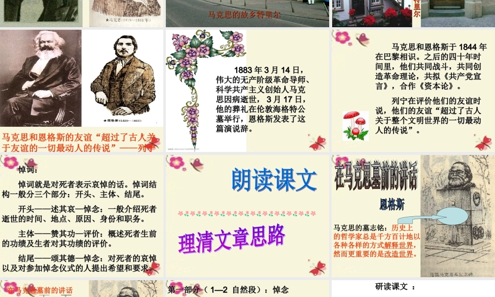 高中语文第4课在马克思墓前的讲话课件鲁教版必修2 课件