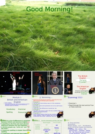 高中英语 Module1(British and American Englishcorner)introduction,reading and voca课件9 外研版必修5 课件