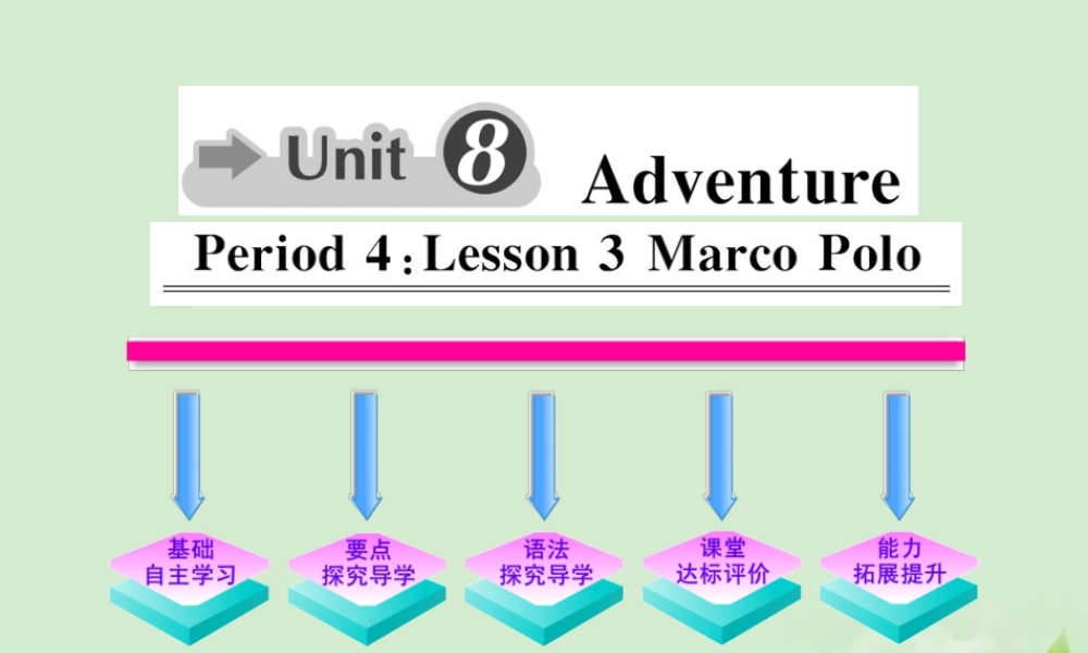 高中英语课时讲练通 Unit8 Adventure Period 4课件 北师大版必修3 课件