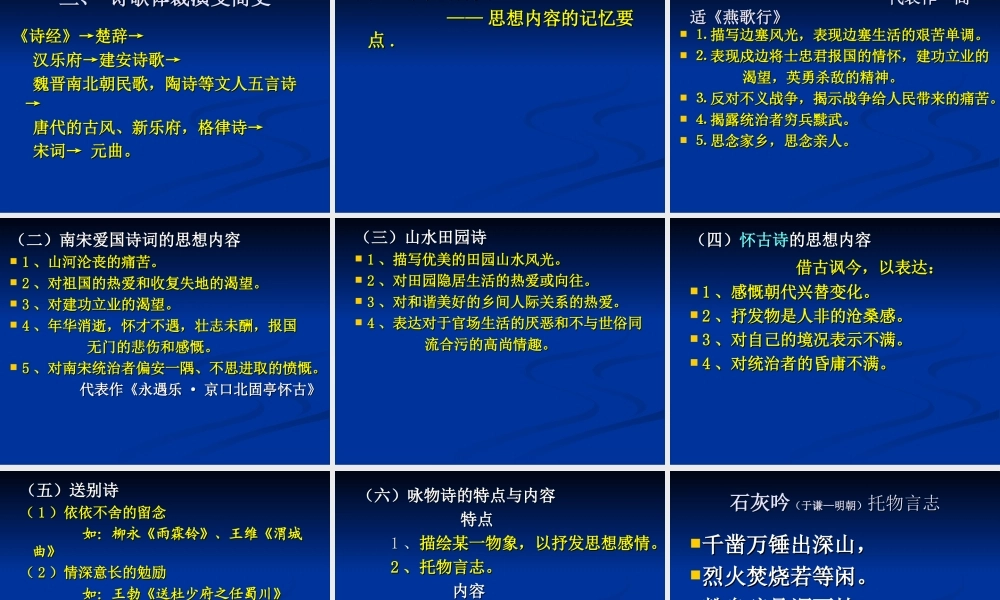高考语文复习古诗鉴赏知识整合课件