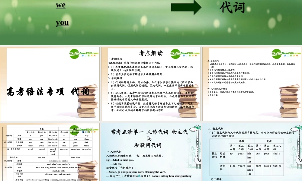 高考英语 专题复习-代词课件