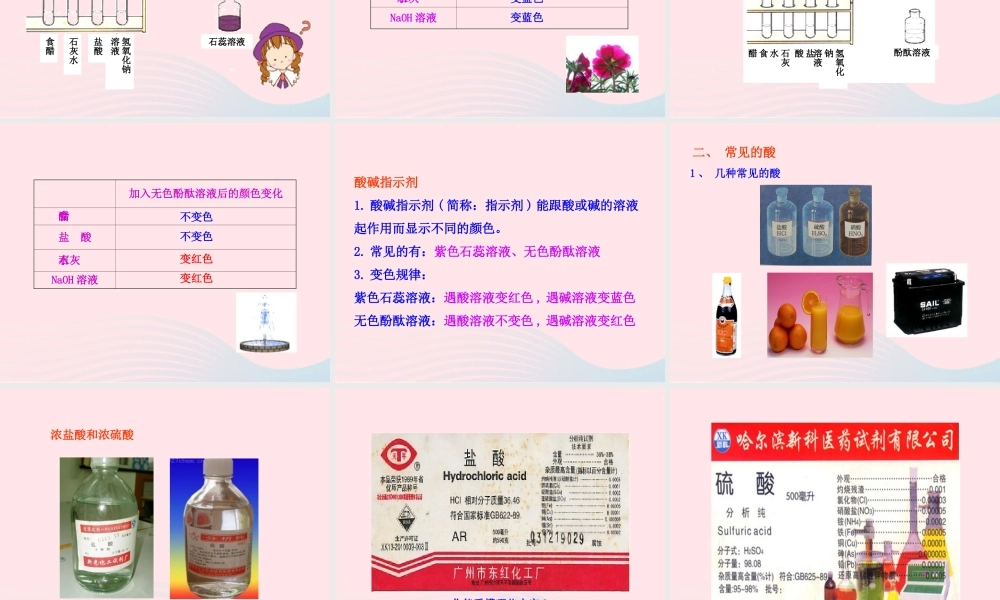 第1课时  常见的酸课件 九年级化学下册 第十单元 酸和碱 课题1 常见的酸和碱第1课时常见的酸课件+素材 新人教版