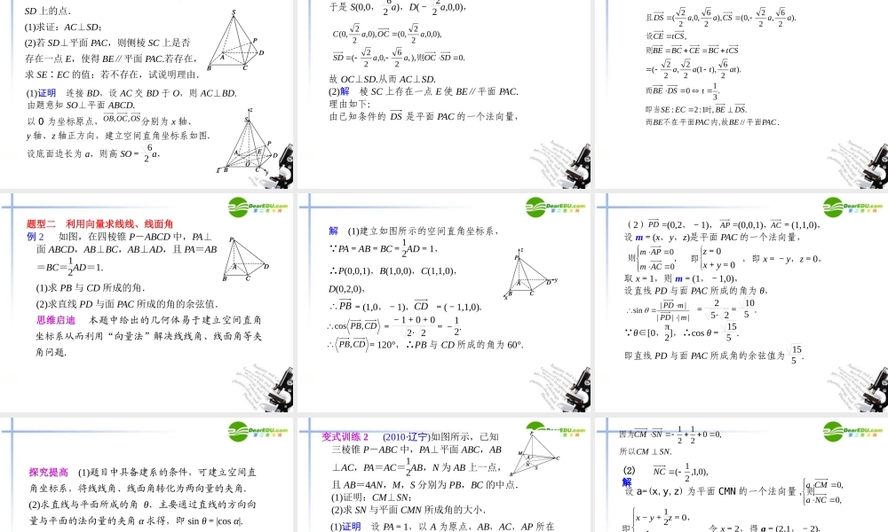 高考数学二轮复习 专题四第3讲立体几何中的向量方法课件 理 大纲人教版 课件