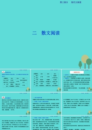 高考语文总复习第3部分现代文阅读专题13文学类文本阅读二散文阅读课案1分析散文的结构思路课件新人教版 课件