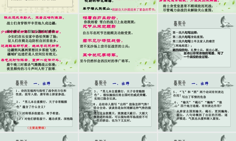 高中语文(燕歌行)课件 新人教版选修(中国现代诗歌散文欣赏) 课件