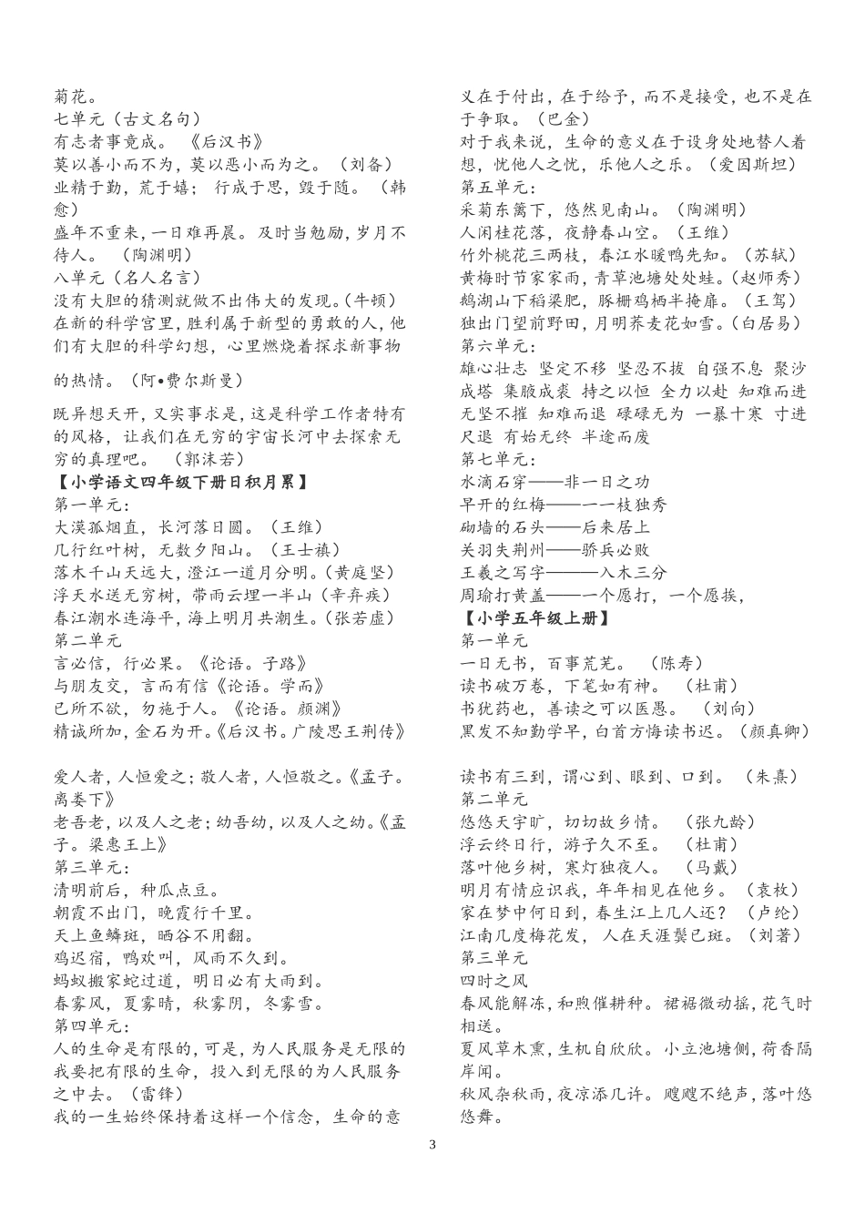人教版语文一至六年级所有日积月累_第3页