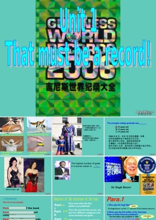 高三英语Unit1 warming up and reading课件 人教版 课件