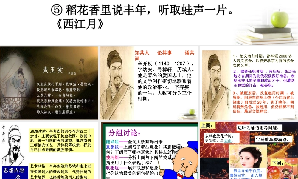 高中语文 (青玉案元夕)课件 苏教版选修(唐诗宋词选读) 课件