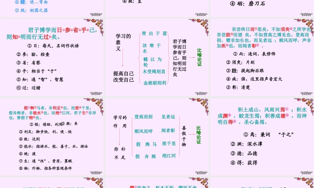 高一语文劝学课件 新课标 人教版 高一语文劝学课件[附音频听力材料]新课标 人教版