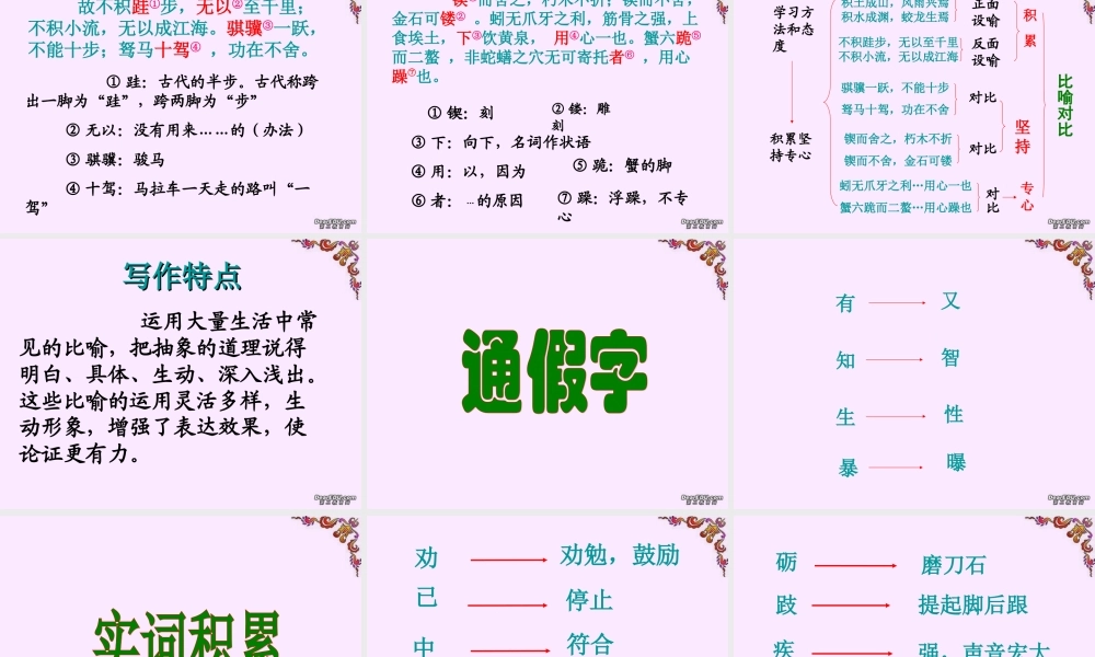 高一语文劝学课件 新课标 人教版 高一语文劝学课件[附音频听力材料]新课标 人教版