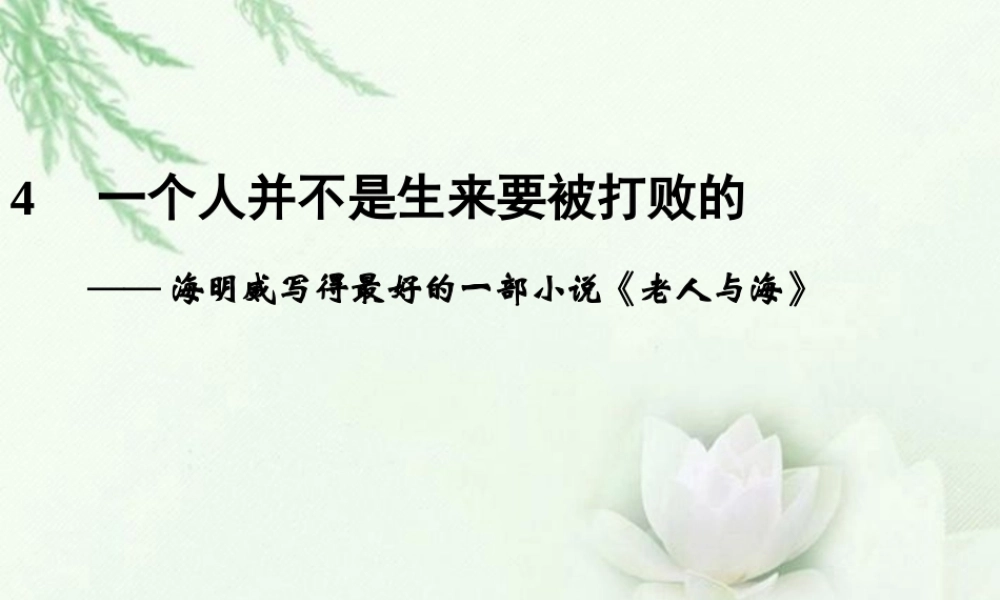 高中语文二轮复习 243 一个人并不是生来要被打败的(4)课件(新课标) 课件