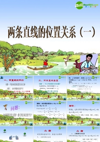 高中数学：两条直线的位置关系(解析几何初步)课件 苏教版 必修2 课件